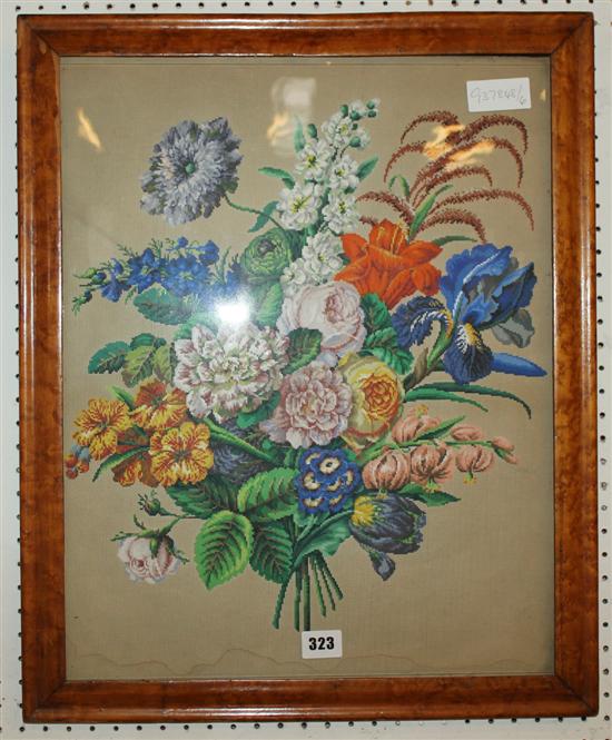 Design for woolwork still life in maple frame(-)